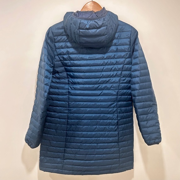 Eddie Bauer Microlight Traveler Down Parka Medium Peacock Water Resistant 650F - Picture 3 of 9